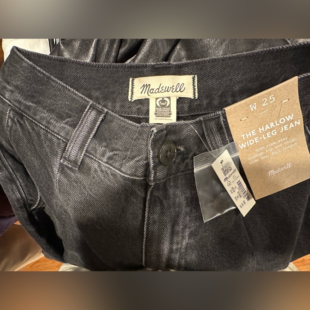 Madewell Women's Charcoal Denim Pants size 25 - Picture 4 of 6
